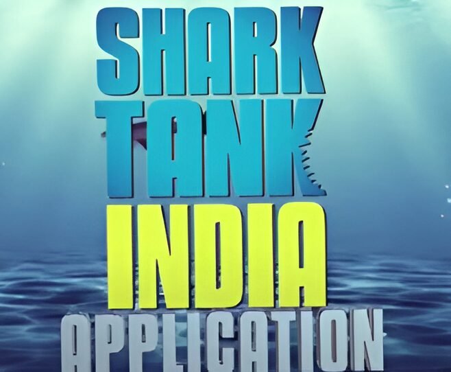 text written on blue background shark tank india application